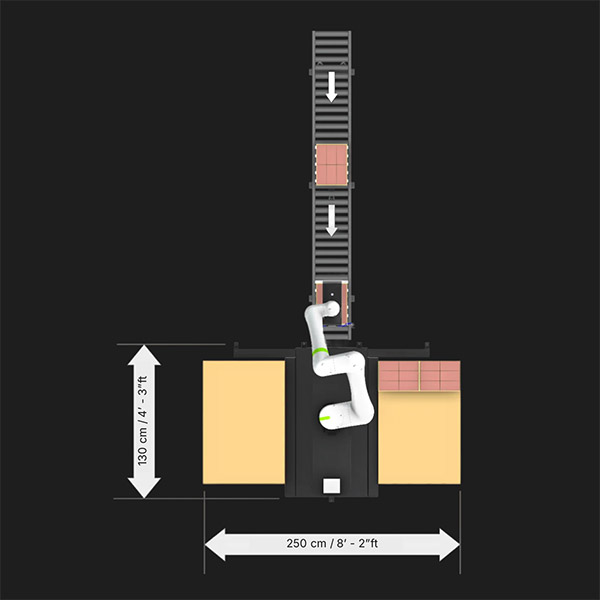 MH300 Cobot Palletizer layout